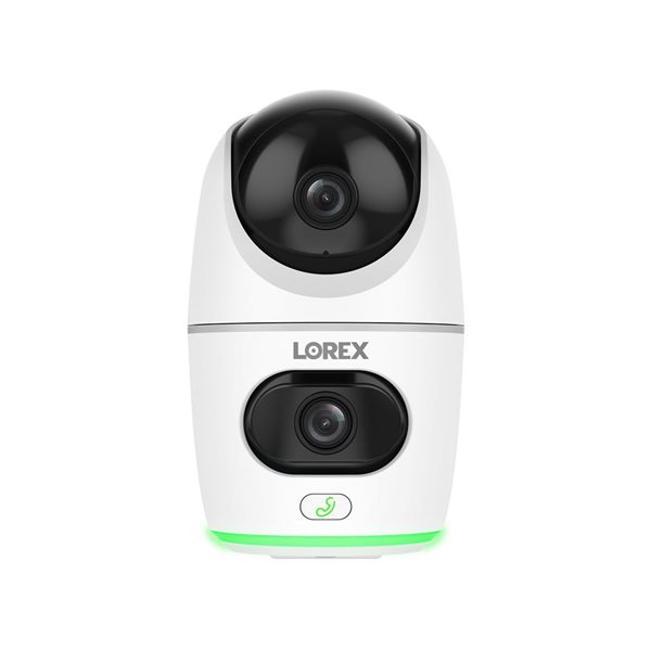 Lorex White 2K Dual Lens Indoor Pan-Tilt Wi-Fi Security Camera