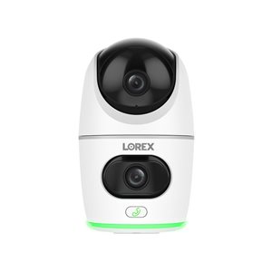 Lorex White 2K Dual Lens Indoor Pan-Tilt Wi-Fi Security Camera