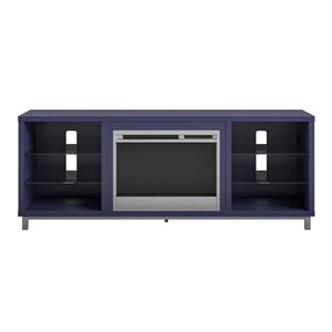 Ameriwood Home Lumina Navy Engineered Wood Deluxe Fireplace TV Stand - For TVs up to 70-in