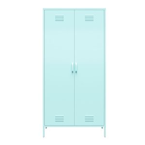 Novogratz Cache 35.4 W x 72.8-in H Mint Metal 2-Door Locker-Style Storage Cabinet