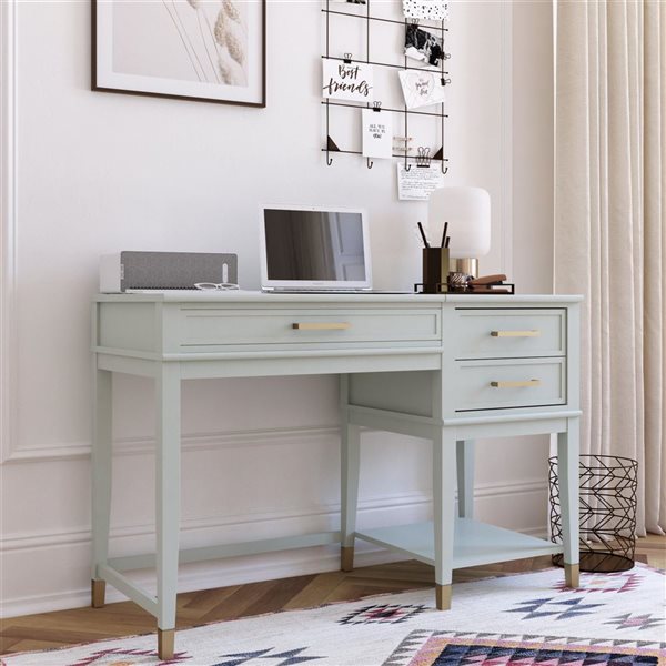 CosmoLiving by Cosmopolitan Westerleigh 30.1 H x 45.7 W x 19.7-in D Pale Green MDF/Wood Lift-Top Computer Desk