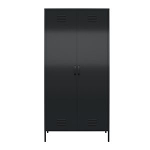 Systembuild Evolution Mission District Black Metal 2-Door Locker-Style Tall Cabinet