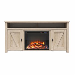 Ameriwood Home Farmington Light Oak Electric Fireplace TV Console - For TVs up to 60-in