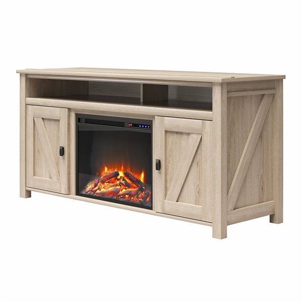 Ameriwood Home Farmington Light Oak Electric Fireplace TV Console - For TVs up to 60-in