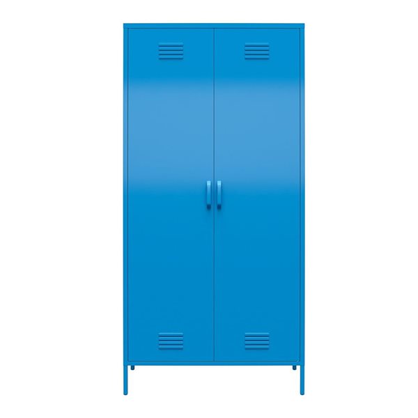 Novogratz Cache 35.4 W x 72.8-in H Bright Blue Metal 2-Door Locker