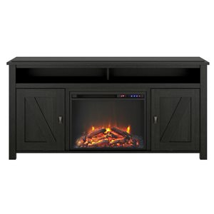 Ameriwood Home Farmington Black Oak Electric Fireplace TV Console - For TVs up to 60-in