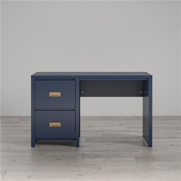 Little Seeds Monarch Hill Haven 27.9 H x 47.4 W x 18.7-in D Navy MDF Single Pedestal Kids' Desk