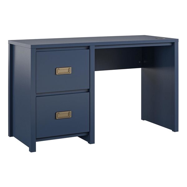 Little Seeds Monarch Hill Haven 27.9 H x 47.4 W x 18.7-in D Navy MDF Single Pedestal Kids' Desk