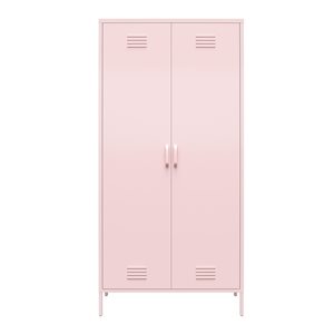 Novogratz Cache Bashful Pink Metal 2-Door Locker-Style Tall Cabinet