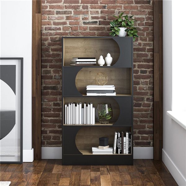 Ameriwood Home Delmar 60 H x 33-in W Black/Natural