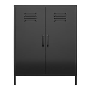Systembuild Evolution Mission District 31.5 W x 40-in H Black Metal 2-Door Locker-Style Storage Cabinet