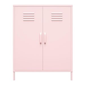 Novogratz Cache 31.5 W x 40-in H Bashful Pink Metal 2-Door Locker-Style Storage Cabinet