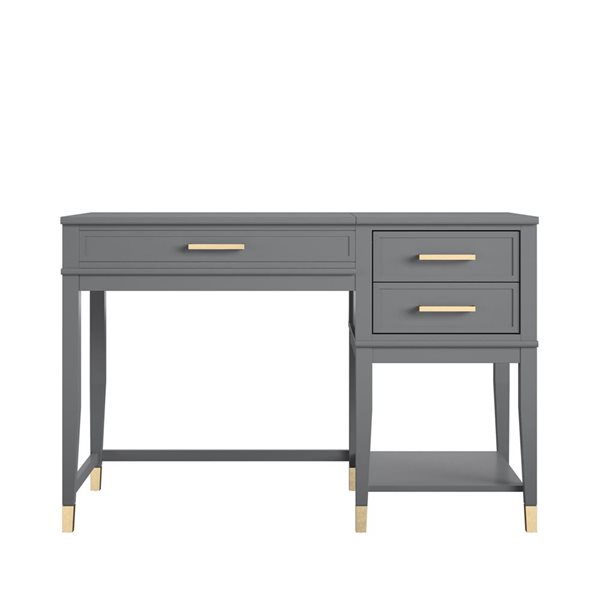 CosmoLiving by Cosmopolitan Westerleigh 30.1 H x 45.7 W x 19.7-in D Graphite Grey MDF/Wood Lift-Top Computer Desk