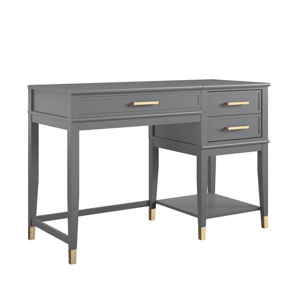 CosmoLiving by Cosmopolitan Westerleigh 30.1 H x 45.7 W x 19.7-in D Graphite Grey MDF/Wood Lift-Top Computer Desk