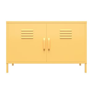 Novogratz Cache 39.3 W x 25.2-in H Yellow Metal 2-Door Locker-Style Storage Cabinet