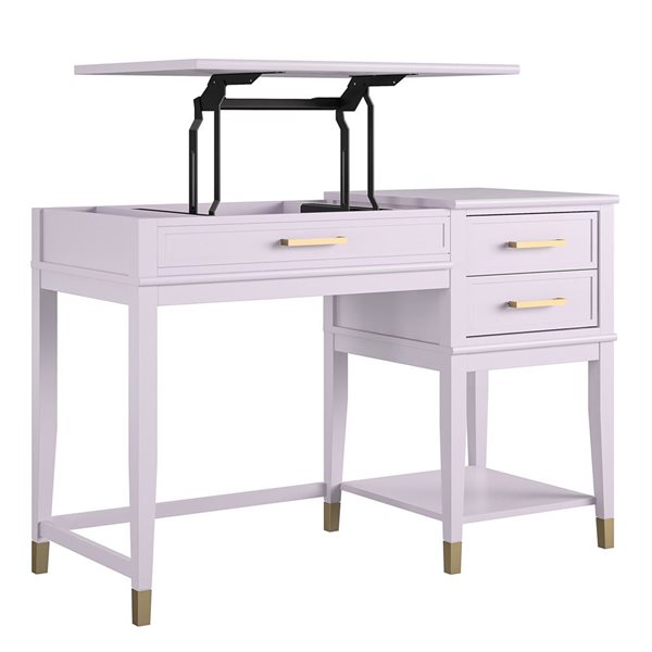 CosmoLiving by Cosmopolitan Westerleigh 30.1 H x 45.7 W x 19.7-in D Lavender MDF/Wood Lift-Top Computer Desk