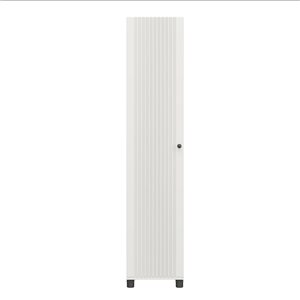 Systembuild Evolution Kendall 16 W x 74.2-in H White Fluted Particleboard 1-Door Storage Cabinet