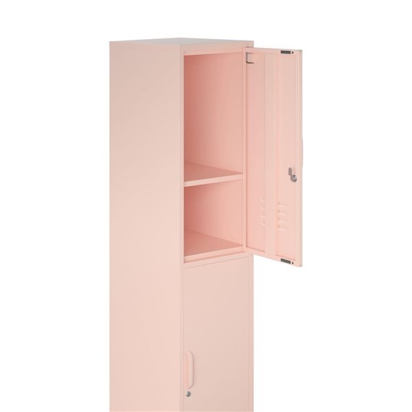 Systembuild Evolution Mission District Metal Pale Pink 2-Door Locker-Style Cabinet