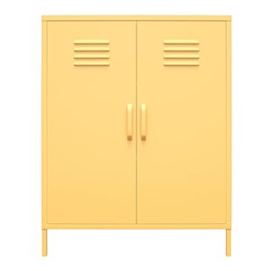 Novogratz Cache 31.5 W x 40-in H Yellow Metal 2-Door Locker-Style Storage Cabinet