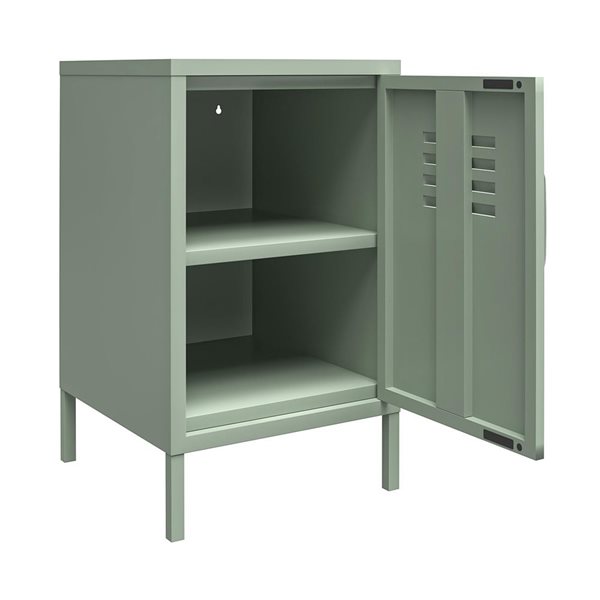 Systembuild Evolution Mission District 27.17 H x 14.96 W x 15.75-in D Pale Green Metal Locker-style End Table