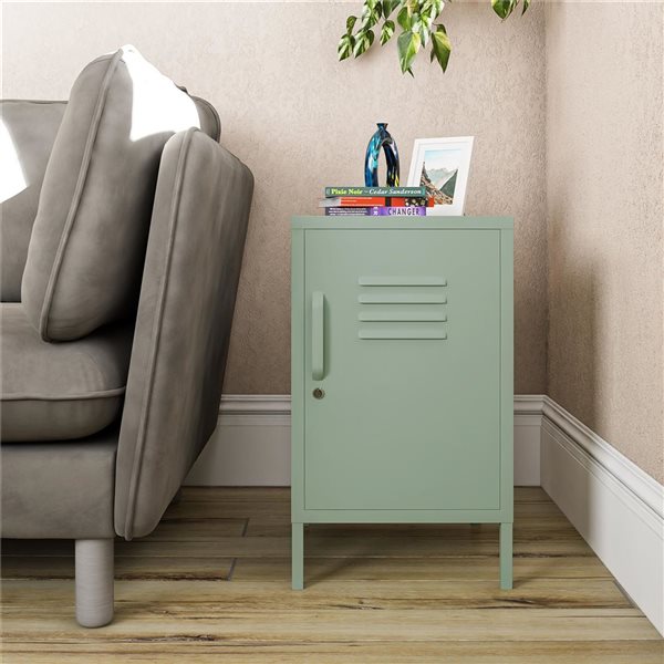 Systembuild Evolution Mission District 27.17 H x 14.96 W x 15.75-in D Pale Green Metal Locker-style End Table