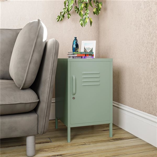 Systembuild Evolution Mission District 27.17 H x 14.96 W x 15.75-in D Pale Green Metal Locker-style End Table