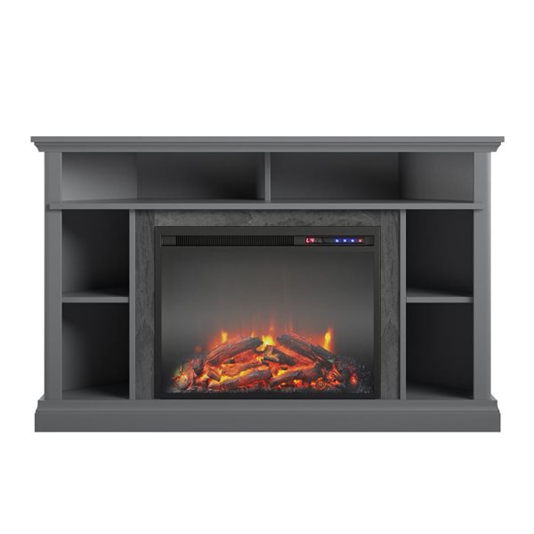 Ameriwood Home Overland Graphite Grey Electric Corner Fireplace TV Stand - For TVs Up to 50-in