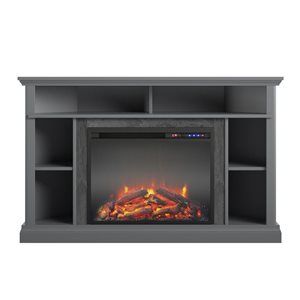 Ameriwood Home Overland Graphite Grey Electric Corner Fireplace TV Stand - For TVs Up to 50-in