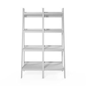 Ameriwood Home Lawrence 60 H x 20.5-in W White Metal/Particleboard 4-Shelf Ladder-Style Bookcases