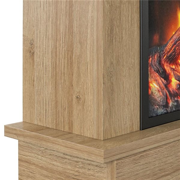 Ameriwood Home Ellsworth Natural Electric Fireplace with Mantel