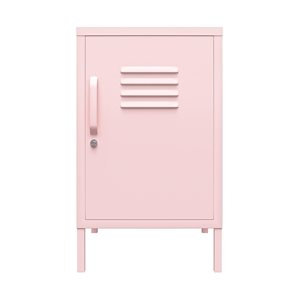 Table d'appoint style casier Cache de Novogratz 27,17 h x 14,96 l x 15,75 po p. en métal rose timide