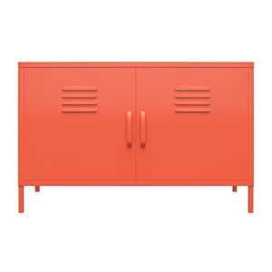 Novogratz Cache Orange Metal 2-Door Locker-Style Wide Accent Cabinet