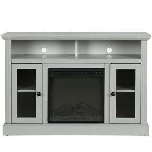 Meuble télé avec foyer électrique Chicago d'Ameriwood Home 47 po l. gris colombe pour télé à écran plat 50 po ou moins