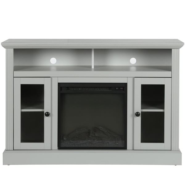 Ameriwood Home Chicago Dove Grey Electric Fireplace TV Console - For Flat Screen TVs up to a 50-in