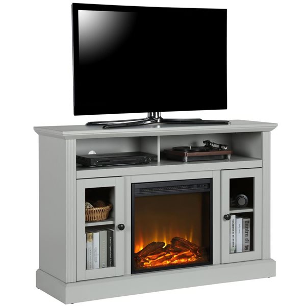 Ameriwood Home Chicago Dove Grey Electric Fireplace TV Console - For Flat Screen TVs up to a 50-in