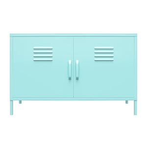 Novogratz Cache Mint Metal 2-Door Locker-Style Wide Accent Cabinet