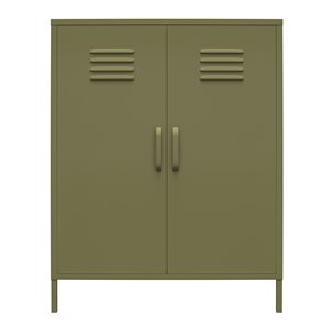 Ameriwood Home Bentley 31.5 W x 40-in H Olive Green Metal 2-Door Locker-Style Storage Cabinet
