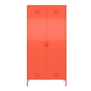Novogratz 35.4 W x 72.8-in H Orange Metal 2-Door Locker-Style Storage Cabinet