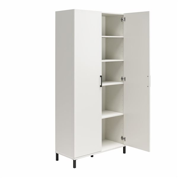 Systembuild Evolution Versa 36 W x 75.2-in H White Particleboard 2-Door Storage Cabinet