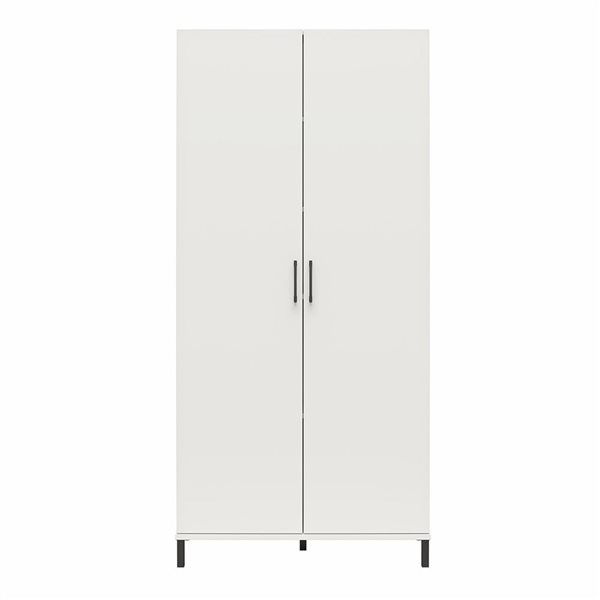 Systembuild Evolution Versa 36 W x 75.2-in H White Particleboard 2-Door Storage Cabinet