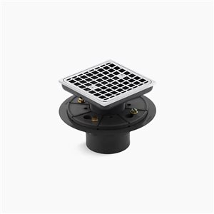 KOHLER ClearFlo Square Shower Drain - Polished Chrome