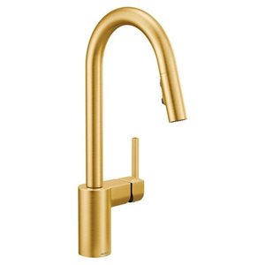 MOEN Align Single-Handle Pull-Down Sprayer Kitchen Faucet w/ Reflex and Power Clean - Brushed Gold