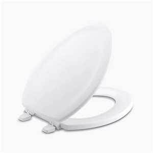 KOHLER Stonewood White Plastic Closed-Front Elongated Toilet Seat