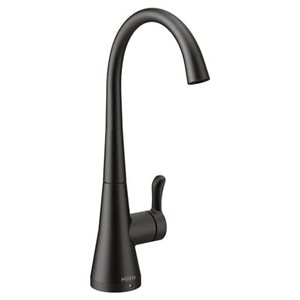 Robinet de cuisine à eau froide transitionnel Sip de MOEN avec système de filtration en option, noir mat