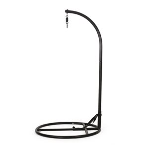 Support pour chaise suspendue en métal noir pour l'extérieur Flynama 44 l. x 80 po h.