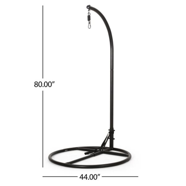 Flynama 44 W x 80-in H Black Metal Outdoor Hanging Chair Stand Only