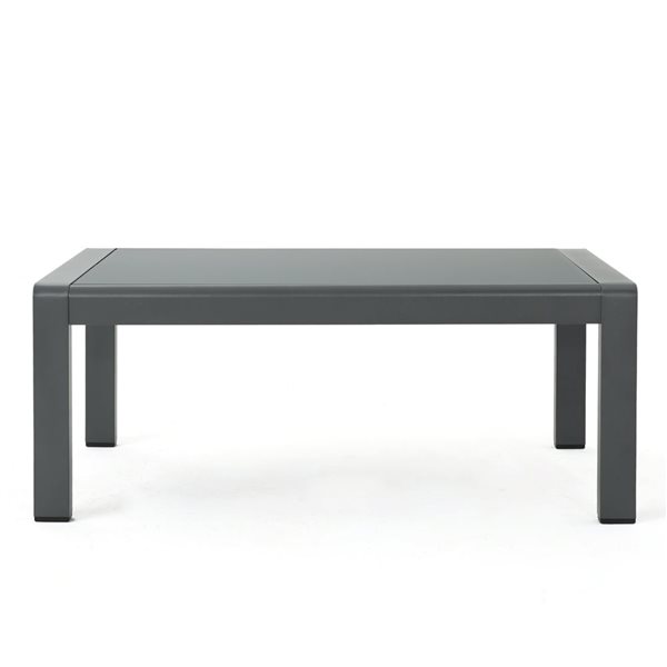 Flynama 39 W x 24 D x 16-in H Grey Aluminum Outdoor Coffee Table