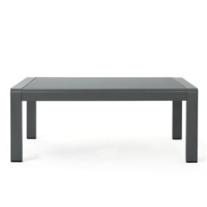 Flynama 39 W x 24 D x 16-in H Grey Aluminum Outdoor Coffee Table