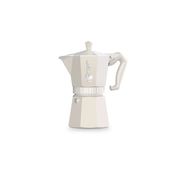 Percolateur traditionnel d'Italie 6 tasses Moka Express par Bialettti, crème