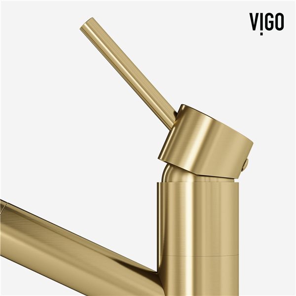 VIGO Branson Matte Brushed Gold Single-Handle Pull-Out Sprayer Kitchen Faucet